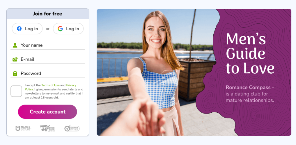 romancecompass main page